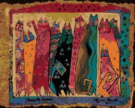 Painting by Numbers - Cats on gold background, 50x40 cm, without frame and without canvas switching  - Painting by Numbers