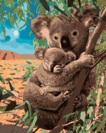 Painting by Numbers - Koalas, 80x100 cm, stretched canvas on frame - Painting by Numbers