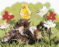 Painting by Numbers - Cat and Chicken, 50x40 cm, without frame and without switching off the canvas - Painting by Numbers