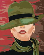 Painting by numbers - Woman in a green hat, 80x100 cm, without frame and without canvas switching of - Painting by Numbers
