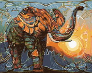 Painting by Numbers - Elephant I, 100x80 cm, stretched canvas on frame - Painting by Numbers
