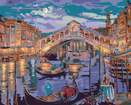 Painting by Numbers - Footbridge over the River, 100x80 cm, stretched canvas on frame - Painting by Numbers
