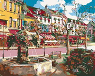 Painting by Numbers - Summer Street, 50x40 cm, stretched canvas on frame - Painting by Numbers