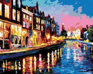 Painting by Numbers - Night in Venice, 100x80 cm, without frame and without turning off the canvas - Painting by Numbers