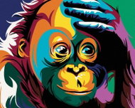 Painting by Numbers - Small coloured monkey, 100x80 cm, off canvas on frame - Painting by Numbers