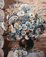 Painting by Numbers - Daisies in a Vase, 80x100 cm, stretched canvas on frame - Painting by Numbers