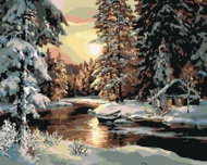 Painting by numbers - Sunset over the forest, 50x40 cm, without frame and without switching off the  - Painting by Numbers