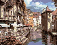 Painting by Numbers - City on the River, 100x80 cm, without frame and without canvas switching off - Painting by Numbers