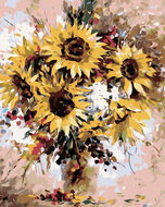 Painting by Numbers - Sunflower Bouquet, 80x100 cm, stretched canvas on frame - Painting by Numbers