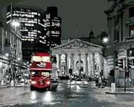 Painting by Numbers - London Bus, 50x40 cm, without frame and without turning off the canvas - Painting by Numbers