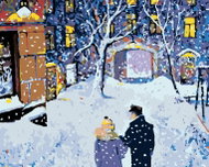 Painting by numbers - Winter walk for two, 50x40 cm, without frame and without switching off the can - Painting by Numbers