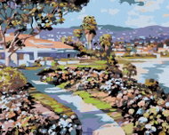 Painting by numbers - Path to the house, 50x40 cm, without frame and without switching off the canva - Painting by Numbers