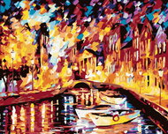 Painting by Numbers - Ships in Venice, 100x80 cm, without frame and without canvas switching off - Painting by Numbers