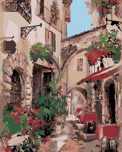 Painting by Numbers - Italian Alley, 80x100 cm, stretched canvas on frame - Painting by Numbers - Main image