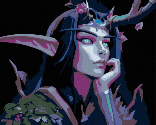 Painting by numbers - Night elf, 100x80 cm, off canvas on frame - Painting by Numbers - Main image