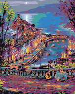 Painting by Numbers - Seaside Town, 80x100 cm, without frame and without canvas switching off - Painting by Numbers