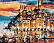Painting by Numbers - Town by the Sea, 50x40 cm, without frame and without switching off the canvas - Painting by Numbers
