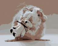 Painting by Numbers - Mouse with a white bear, 100x80 cm, without frame and without switching off th - Painting by Numbers