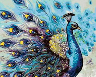Painting by numbers - Proud Peacock, 100x80 cm, without frame and without switching off the canvas - Painting by Numbers