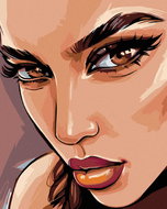 Painting by Numbers - Brown Eyes, 80x100 cm, without frame and without canvas switching off - Painting by Numbers