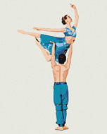 Painting by Numbers - Dancing Blue Couple, 40x50 cm, stretched canvas on frame - Painting by Numbers
