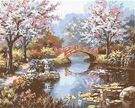 Painting by Numbers - Japanese Garden, 50x40 cm, stretched canvas on frame - Painting by Numbers