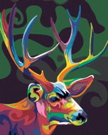 Painting by Numbers - Colored Deer, 40x50 cm, without frame and without canvas switching off - Painting by Numbers