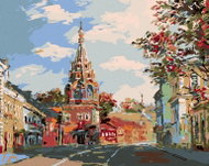 Painting by Numbers - Church in the Suburbs, 50x40 cm, without frame and without turning off the can - Painting by Numbers