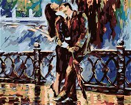Painting by Numbers - Passionate Couple in Black, 50x40 cm, stretched canvas on frame - Painting by Numbers