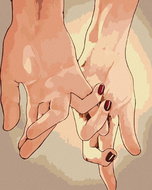 Painting by Numbers - Intertwined Hands, 40x50 cm, without frame and without switching off the canva - Painting by Numbers