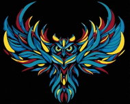 Painting by numbers - Colourful flying owl, 100x80 cm, without frame and without switching off the c - Painting by Numbers