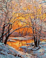 Painting by Numbers - Snowy River, 40x50 cm, without frame and without turning off the canvas - Painting by Numbers