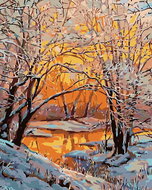 Painting by Numbers - Snowy River, 40x50 cm, stretched canvas on frame - Painting by Numbers