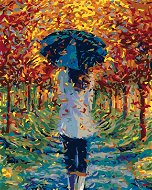 Painting by numbers - In the park under the umbrella, 40x50 cm, without frame and without switching  - Painting by Numbers