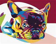 Malen nach Zahlen - Farbige Bulldogge, 50x40 cm, Leinwand auf Keilrahmen - Malen nach Zahlen