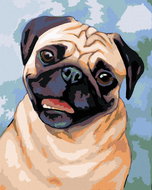 Painting by Numbers - Brown Pug, 80x100 cm, stretched canvas on frame - Painting by Numbers