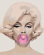 Painting by numbers - Marilyn with bubble, 40x50 cm, without frame and without canvas switching off - Painting by Numbers