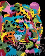 Painting by Numbers - Colorful Leopard, 40x50 cm, stretched canvas on frame - Painting by Numbers