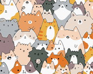 Painting by numbers - 30 cats, 50x40 cm, without frame and without turning off the canvas - Painting by Numbers