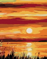Painting by Numbers - Sunrise, 80x100 cm, without frame and without turning off the canvas - Painting by Numbers