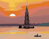 Painting by Numbers - Decorative Lighthouse and Fisherman, 100x80 cm, without frame and without canv - Painting by Numbers