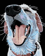 Painting by Numbers - Dog with red collar, 80x100 cm, without frame and without canvas switching off - Painting by Numbers