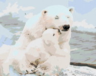 Painting by Numbers - Polar Bears, 50x40 cm, stretched canvas on frame - Painting by Numbers