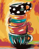 Painting by Numbers - Painted Mugs, 40x50 cm, without frame and without canvas switching off - Painting by Numbers