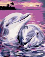Maľovanie podľa čísel - Delfíny, 40 x 50 cm, bez rámu a napnutého plátna - Maľovanie podľa čísel