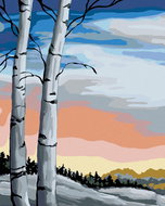Painting by Numbers - Birches, 40x50 cm, stretched canvas on frame - Painting by Numbers