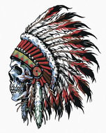 Painting by Numbers - Indian Skull, 80x100 cm, without frame and without canvas switching off - Painting by Numbers