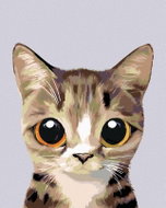 Painting by Numbers - Painting of an eyeless, purple-eyed cat, 80x100 cm, stretched canvas on frame - Painting by Numbers