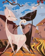 Painting by Numbers - Cats on a Walk in the City, 40x50 cm, stretched canvas on frame - Painting by Numbers