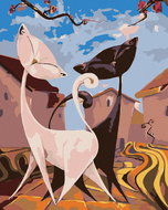 Painting by Numbers - Cats on a walk through the city, 80x100 cm, without frame and without switchin - Painting by Numbers